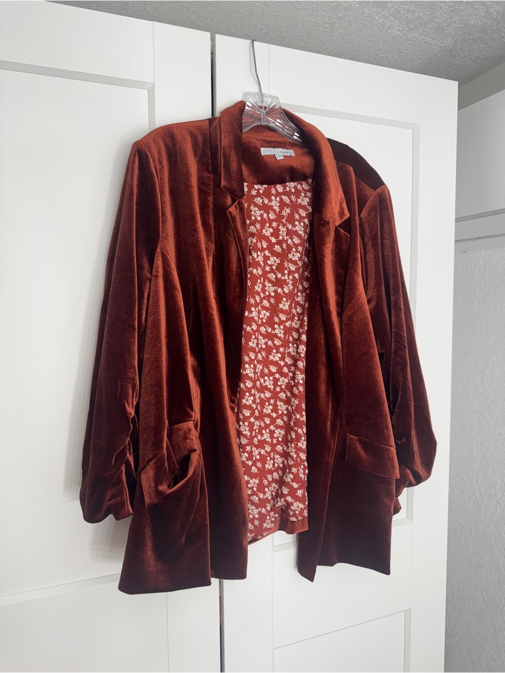 Baltic Born Brinton Velvet Blazer Cinnamon Size 2XL Burnt Orange Copper - Picture 5 of 8